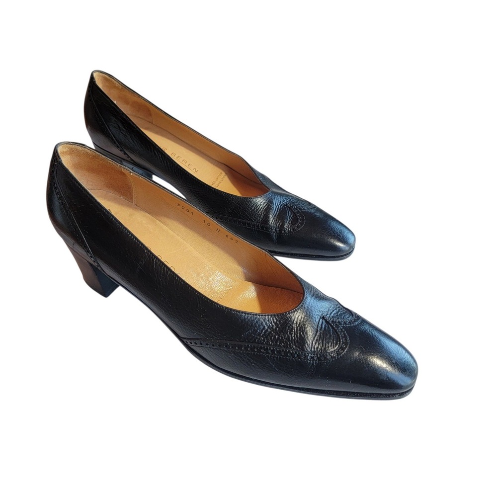 Gravati Arthur Beren Pumps Wingtip Vintage Women 10 N Black Excellent Leather
